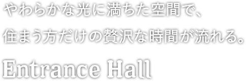 やわらかな光に満ちた空間で、住まう方だけの贅沢な時間が流れる。／Entrance Hall