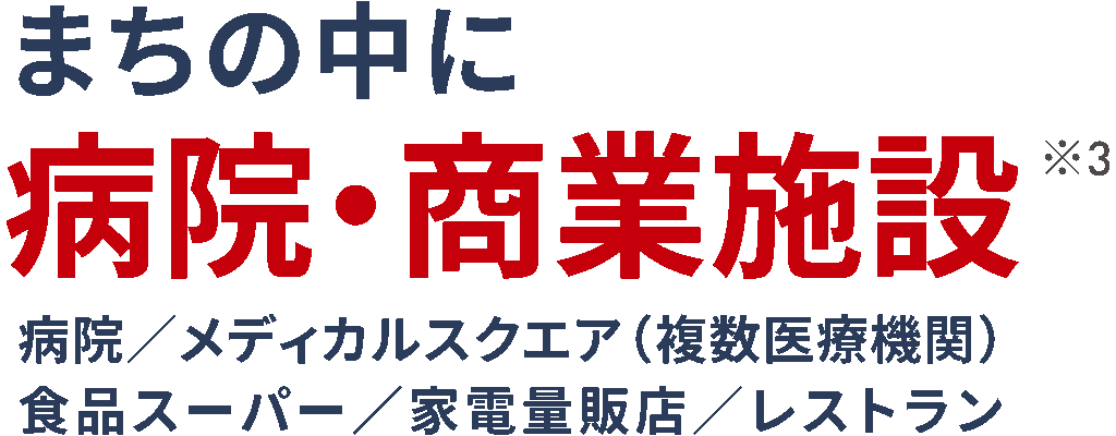 まちの中に病院・商業施設