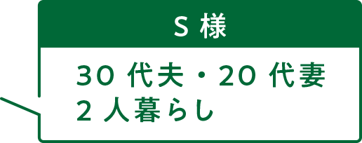 30代夫・20代妻　2人暮らし